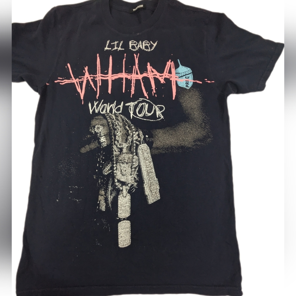 Lil Baby Concert Merch Blue T-shirt WHAM World Tour Size Small